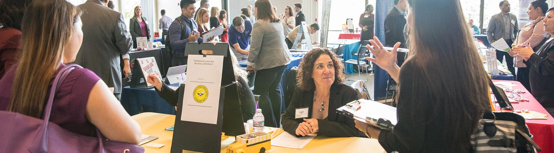 People at the Educators' Job Fair