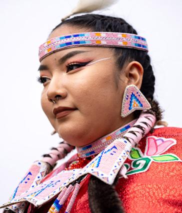 A female dancer at the powwow