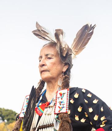 Native American woman at powwow