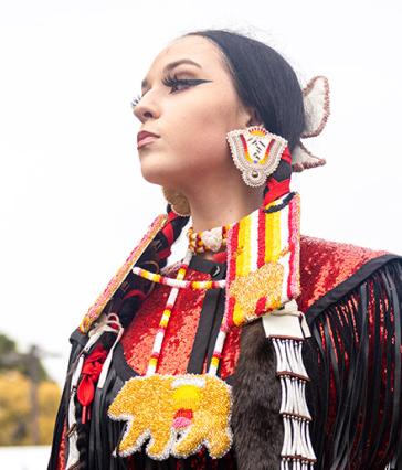 Young woman at Pow Wow 2023