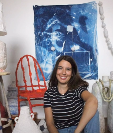 Brittany Mojo in her home studio