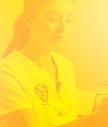 Image of CSULB nursing student with artistic yellow filter