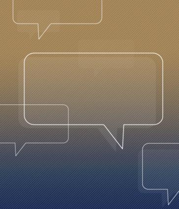 A graphic with images of speech balloons