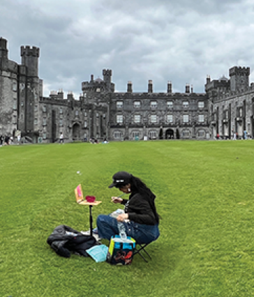 CSULB art student painting in Dublin, Ireland - thumbnail