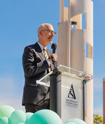 CSULB President Andrew Jones speaks at Future U groundbreaking