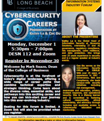 Flyer image For IS Forum Fall 2025 website has all details