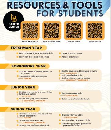 Flyer for Center for Career CSULB COB  info on web page