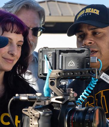 Film students working with Professor Kent Hayward