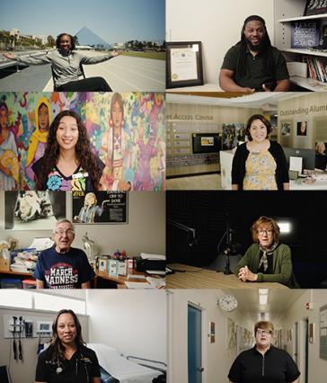 Eight people featured in a video message for the Class of 2026