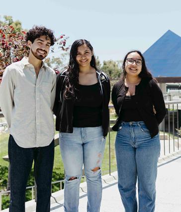 Beach EDGE graduates Diego Diaz, Lupita Nieto and Christina Lopez