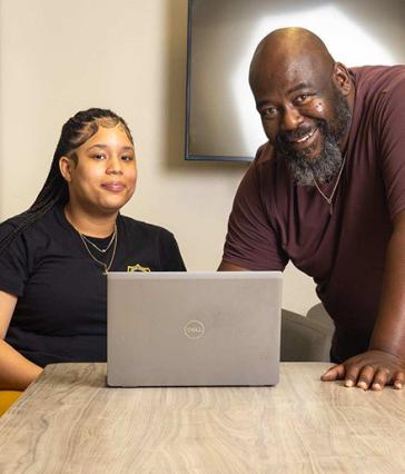 CSULB student Heaven Mitchell and Guardian Scholars case manager Howard Channel