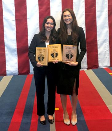 Lucy Sanzobrin and Shakhzoda Khodjakhonova of the Moot Court team