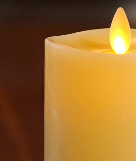 a flickering fake candle