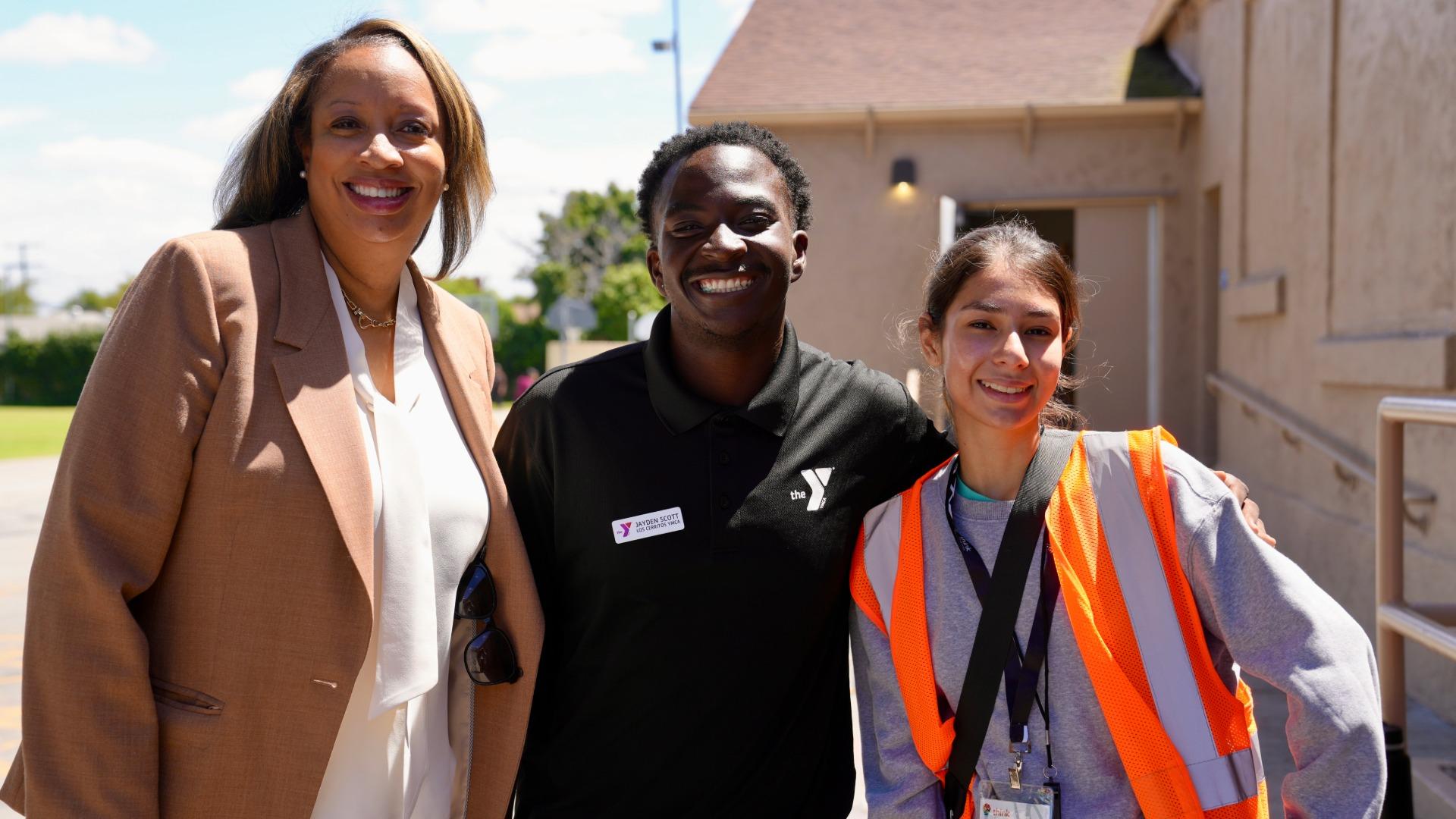 Erin Simon, left, alongside colleagues in the Bellflower Unified School District