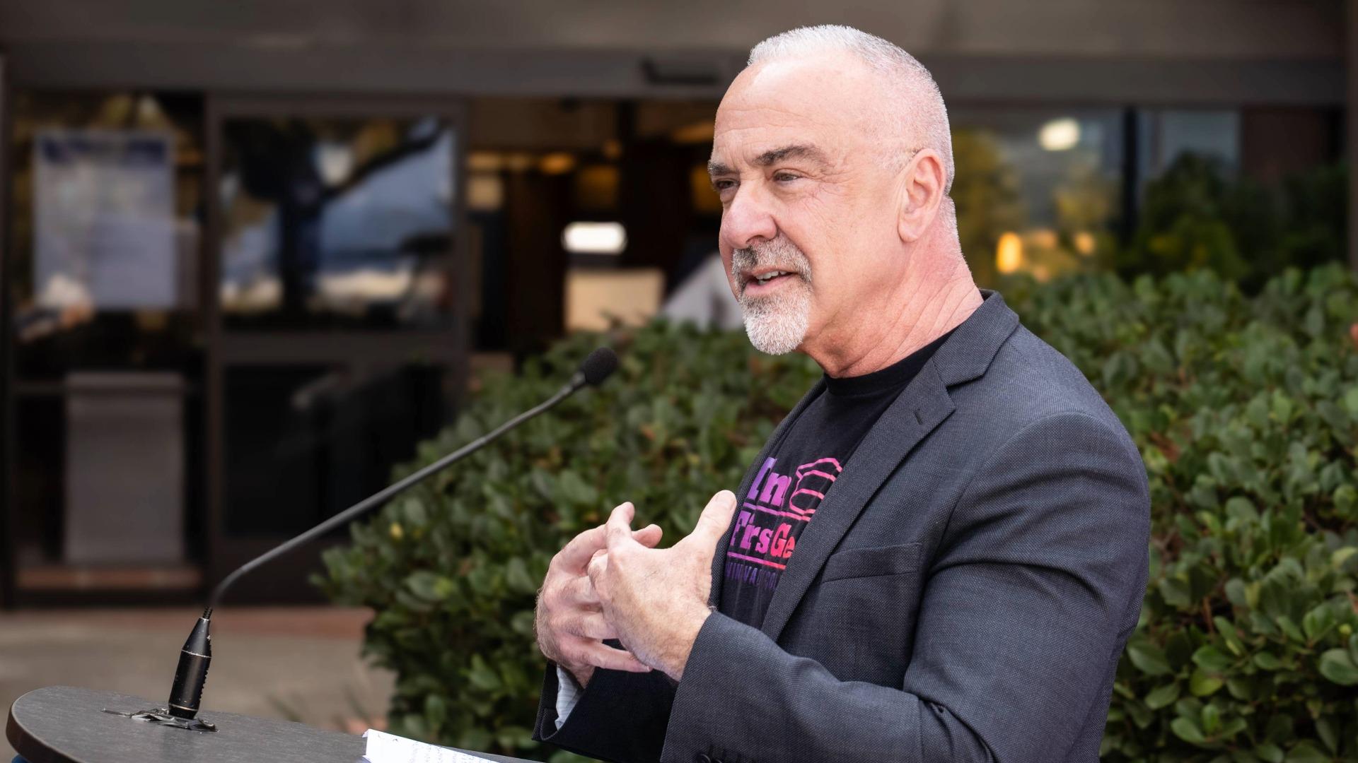 John Hernandez speaks at Irvine Valley College