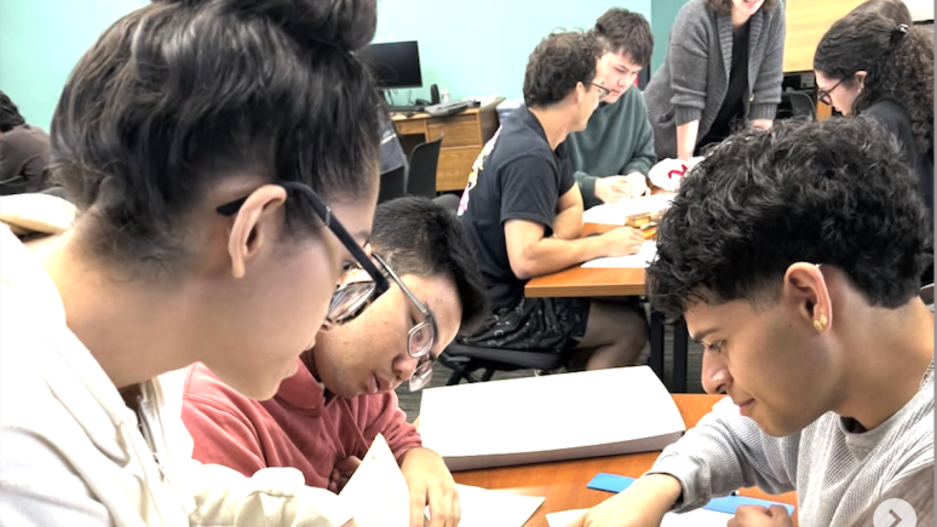 Students in library