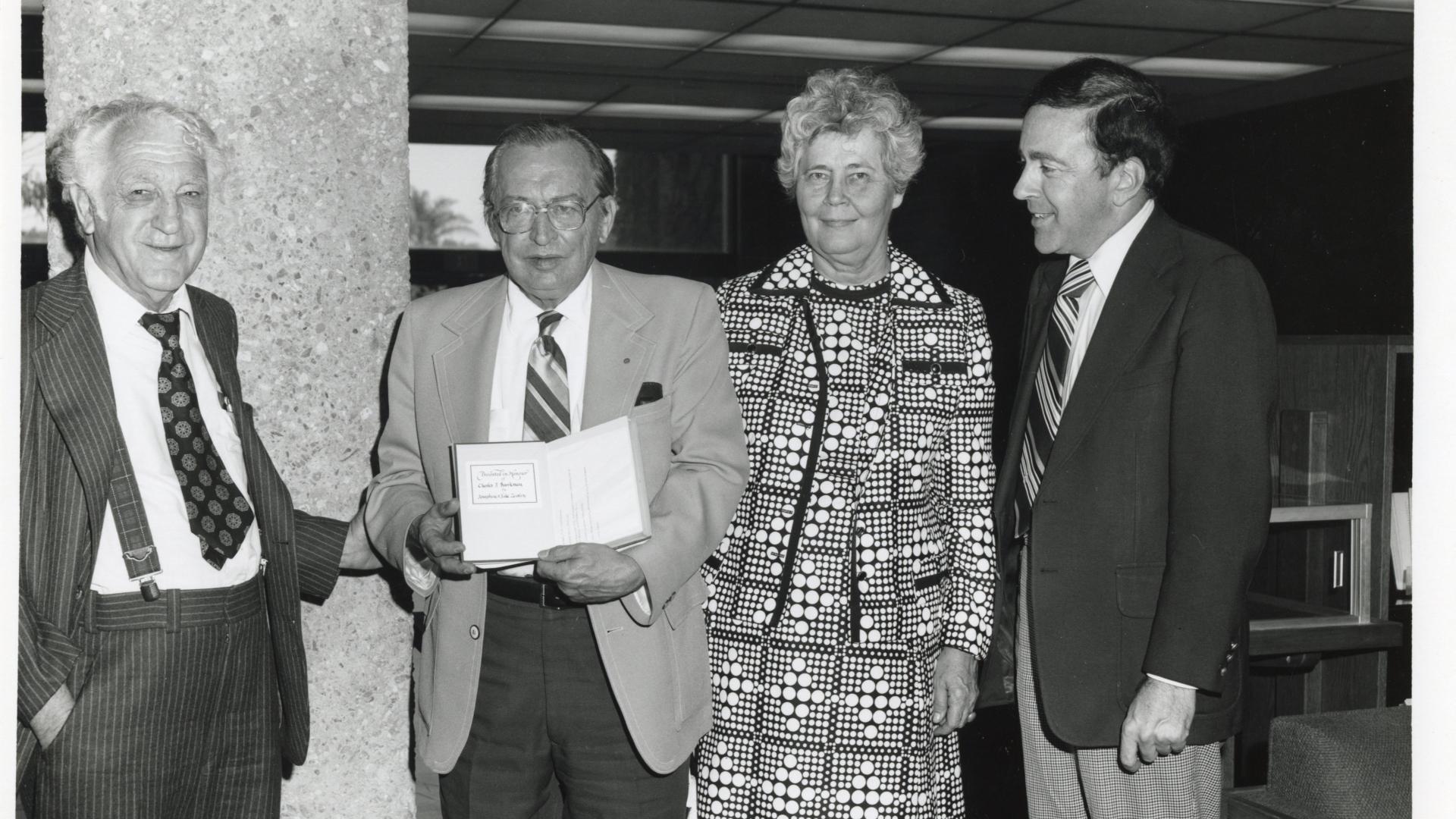 Charles Boorkman, second from left, at his retirement in 1976