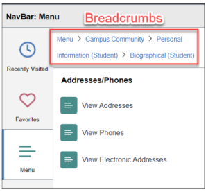 NavBar Breadcrumbs Snapshot