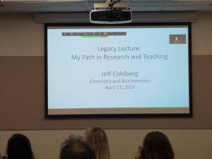 A powerpoint slide introducing the Legacy Lecture speaker