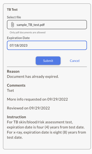 TB Test submit button screenshot TB Test submit button screenshot