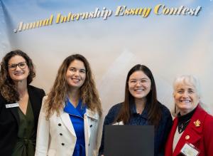 Picture of Internship Essay Contest winner, her supervisor, CDC Director and CDC Internship Coordinator