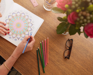 someone coloring