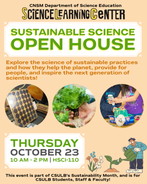 flyer with text that reads sustainable science open house