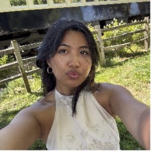 selfie with pastoral background