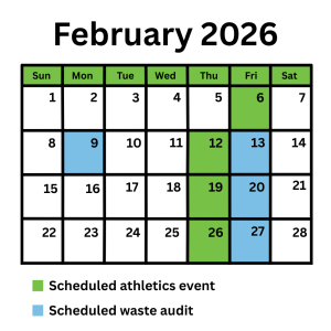 A calendar with text February 2026 on the top