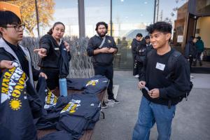 Male student checking into SOAR.