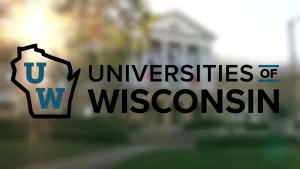 logo of U of Wisconsin with building