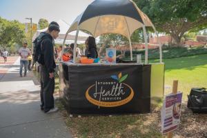 The Student Health Services booth.