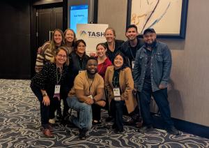 Dr. Sanderson posing for a photo with TASH 2025 Grant Students