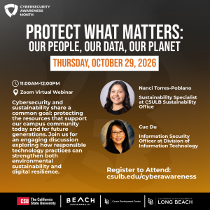 A poster with text saying protect what matters: our people, our date, our planet