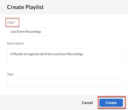 Create Playlist 3