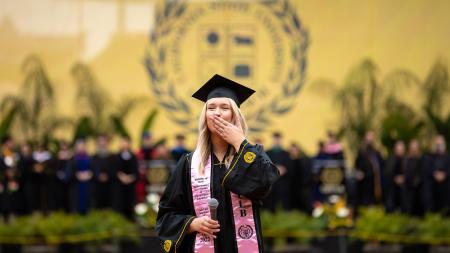 Graduate at 2022 Commencement ceremony Graduate at 2022 Commencement ceremony