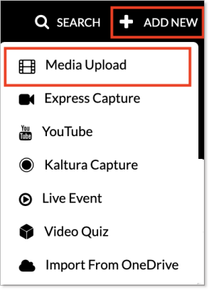 mediaspace add new button