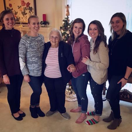 Barbara Barnes and family at Christmas