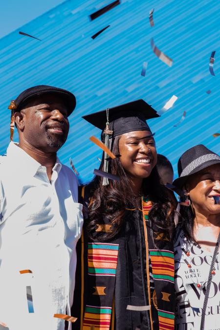 Father and daughter at Commencement