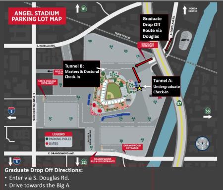Angel Stadium Student Check In locations map