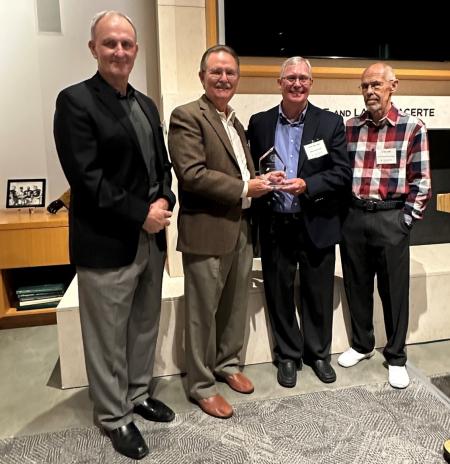College of Business Dean Michael Solt, 2023 Outstanding MBA Alumni award recipient Robert Pitts, MBA Advisory Board Chair Steve Yoho, Graduate Business Programs Director Dr. Rod Smith.