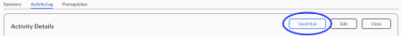 Activity Log with Send Mail button