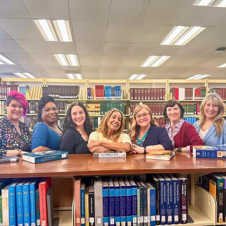 From left: Librarians Sarah Corona, Tracy Gilmore, Nicollette Brant, Tiffini Travis, Michelle DeMars, Alexis Pavenick and Norah DeBellis From left: Librarians Sarah Corona, Tracy Gilmore, Nicollette Brant, Tiffini Travis, Michelle DeMars, Alexis Pavenick and Norah DeBellis
