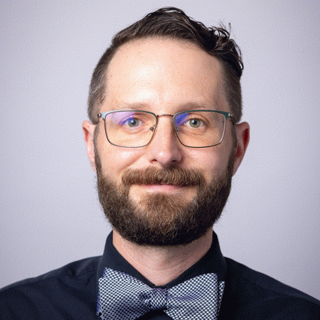 Gabriel J. Gardner Photograph of Gabriel J. Gardner, bearded Caucasian man wearing a bowtie.