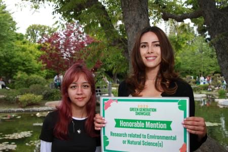 Students holding honorable mention for environmental science category