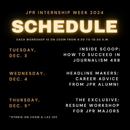 JPR Internship Week 2024 Schedule