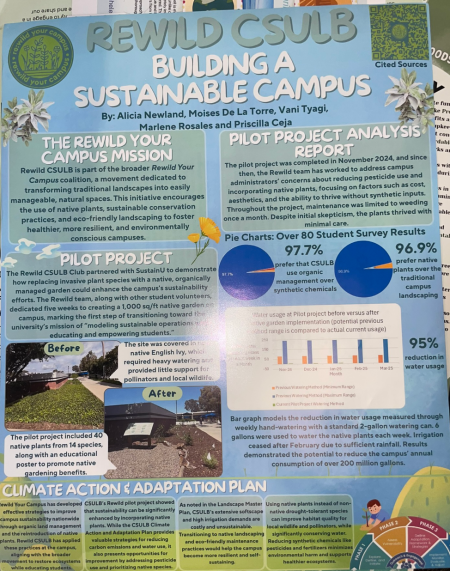 Poster about building a sustainable campus with rewild
