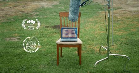 After the Storm Documentary Film Still computer on chair