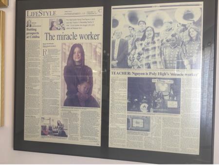 Picture of newspaper story featuring Huong Tran Nguyen