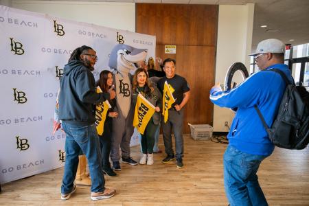 diverse group taking picture with Elbee